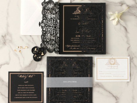 lace wedding invites