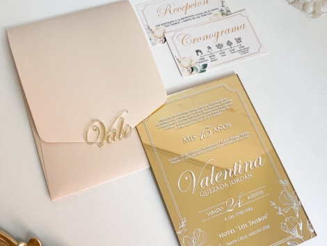 quinceanera invites gold mirror acrylic (2)